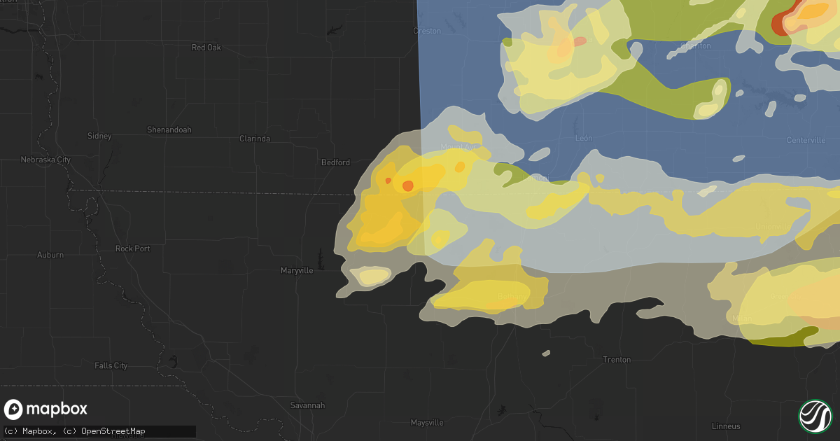 Hail map in Grant City, MO on June 11, 2026