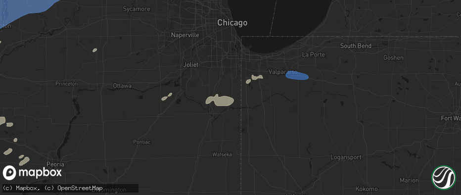 Hail map in Grant Park, IL on June 11, 2026