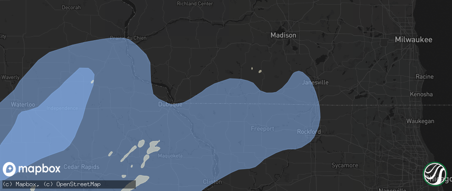Hail map in Gratiot, WI on June 11, 2026