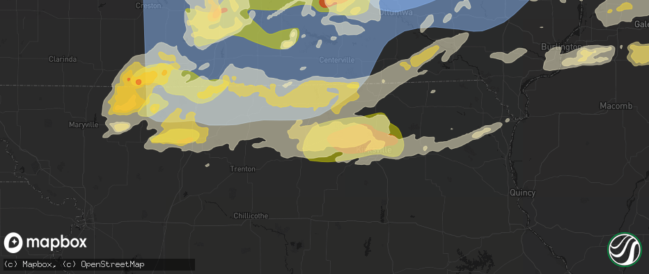 Hail map in Green City, MO on June 11, 2026