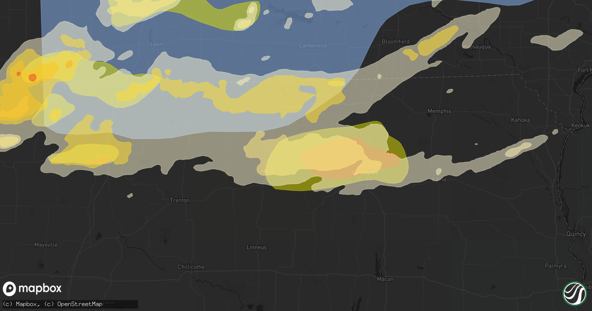 Hail map in Green City, MO on June 11, 2026