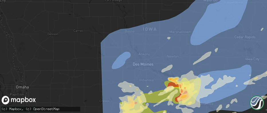 Hail map in Grimes, IA on June 11, 2026