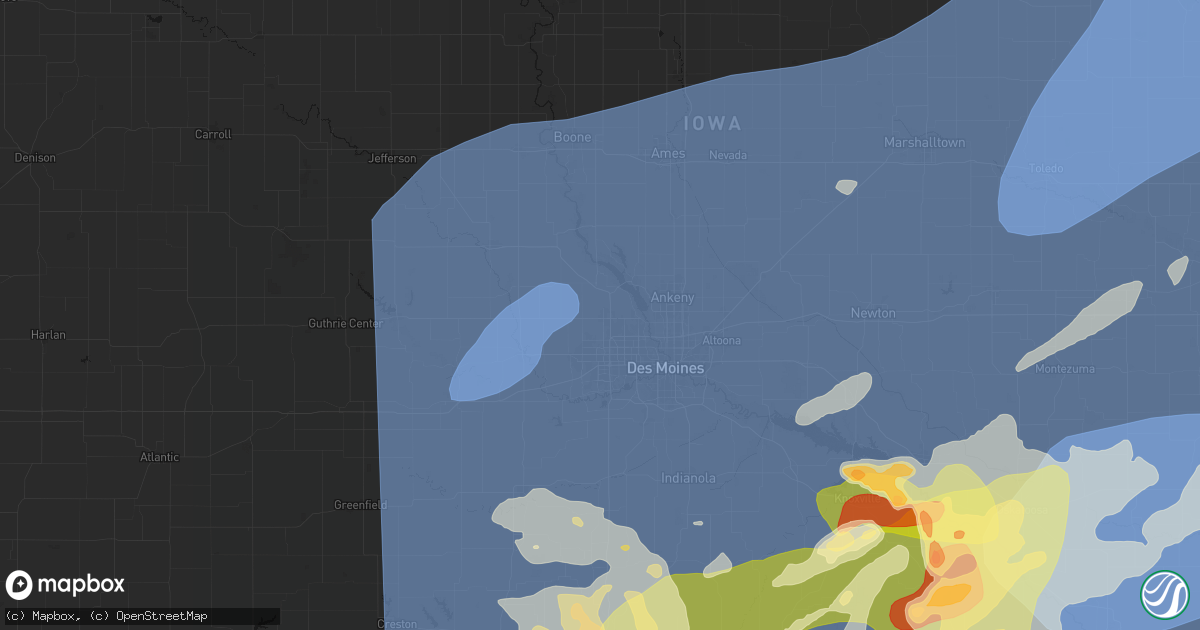 Hail map in Grimes, IA on June 11, 2026