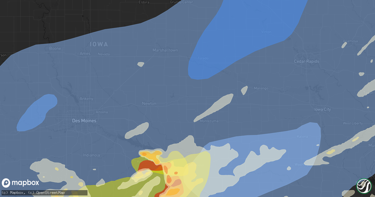 Hail map in Grinnell, IA on June 11, 2026