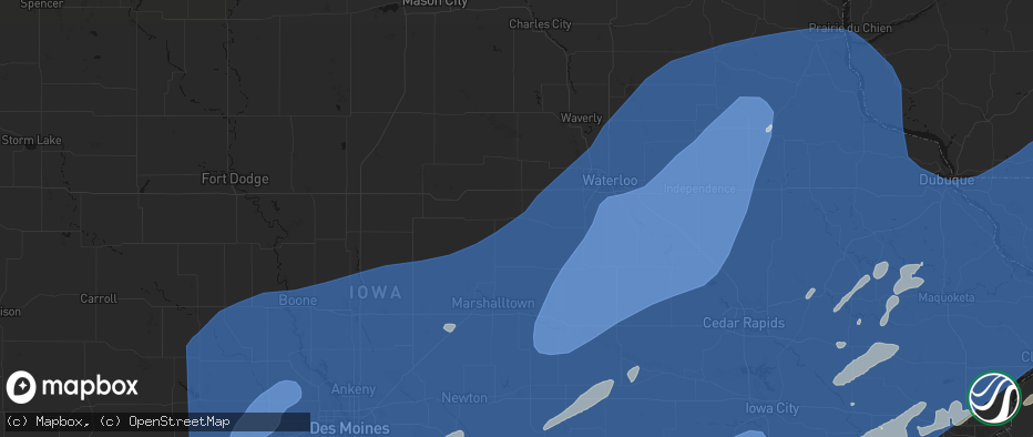 Hail map in Grundy Center, IA on June 11, 2026