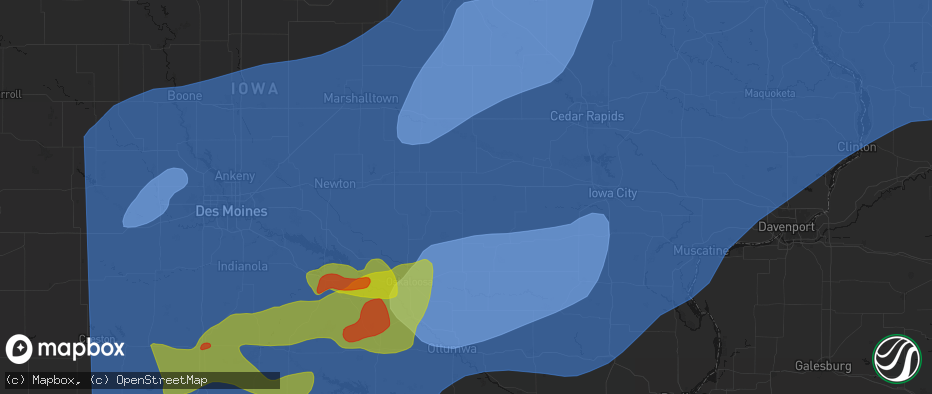 Hail map in Guernsey, IA on June 11, 2026