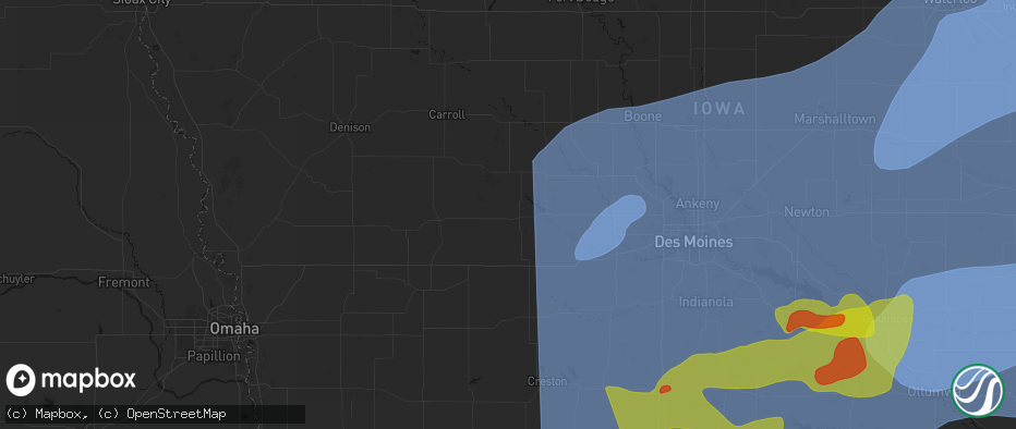 Hail map in Guthrie Center, IA on June 11, 2026