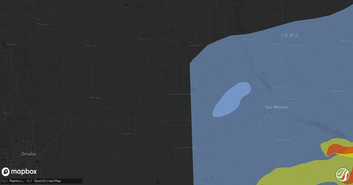 Hail map in Guthrie Center, IA on June 11, 2026