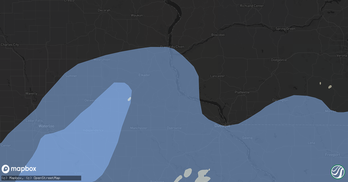 Hail map in Guttenberg, IA on June 11, 2026