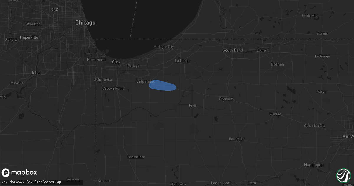Hail map in Hanna, IN on June 11, 2026