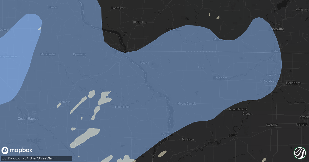 Hail map in Hanover, IL on June 11, 2026