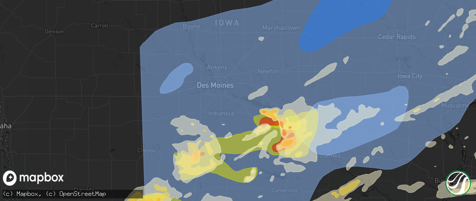 Hail map in Hartford, IA on June 11, 2026