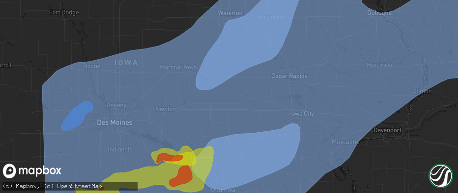 Hail map in Hartwick, IA on June 11, 2026