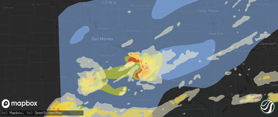 Hail map in Harvey, IA on June 11, 2026