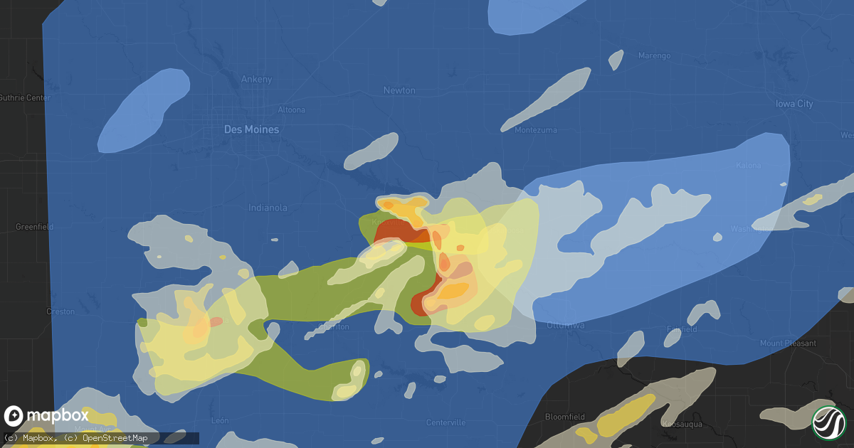 Hail map in Harvey, IA on June 11, 2026