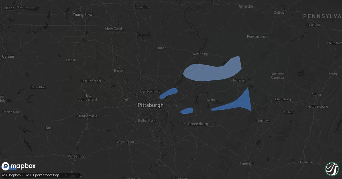 Hail map in Harwick, PA on June 11, 2026