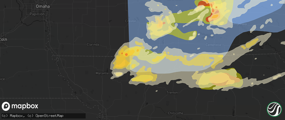Hail map in Hatfield, MO on June 11, 2026