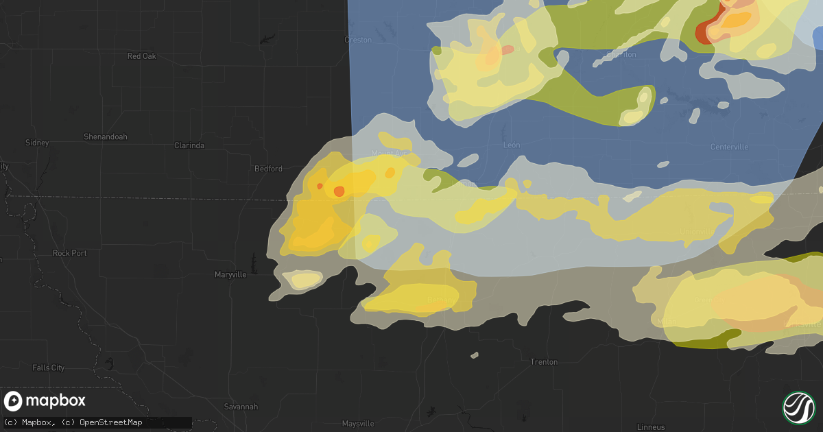Hail map in Hatfield, MO on June 11, 2026