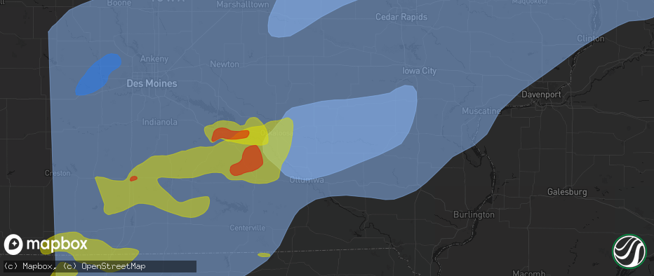 Hail map in Hayesville, IA on June 11, 2026