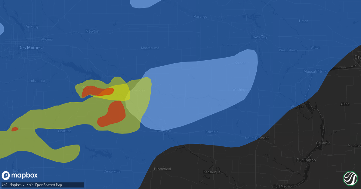 Hail map in Hayesville, IA on June 11, 2026
