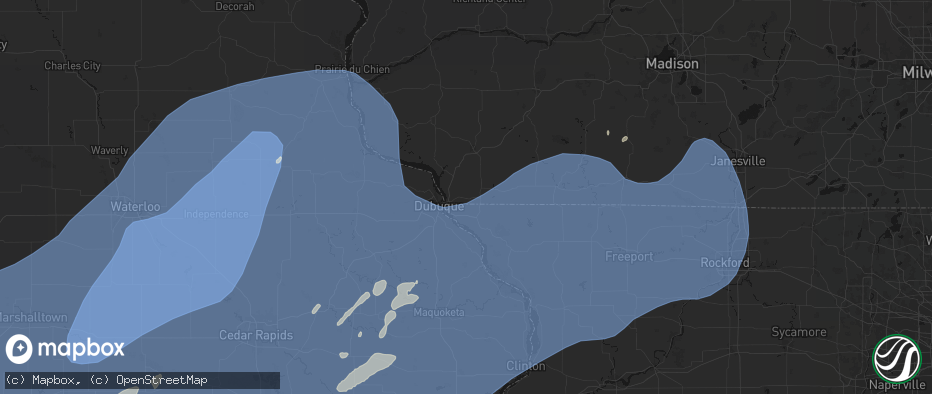 Hail map in Hazel Green, WI on June 11, 2026