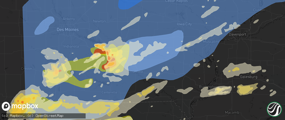 Hail map in Hedrick, IA on June 11, 2026