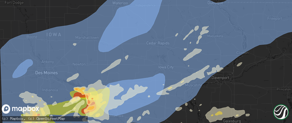 Hail map in Homestead, IA on June 11, 2026