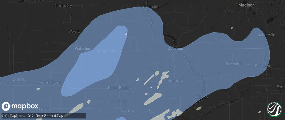 Hail map in Hopkinton, IA on June 11, 2026