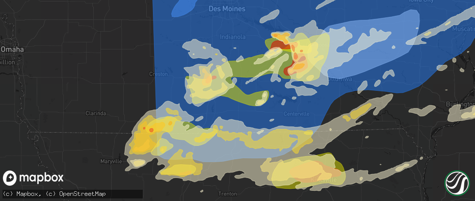 Hail map in Humeston, IA on June 11, 2026