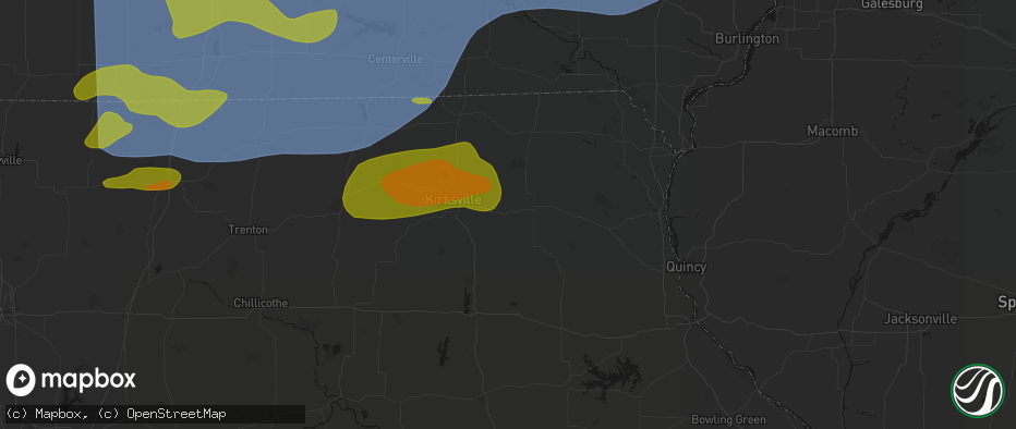Hail map in Hurdland, MO on June 11, 2026