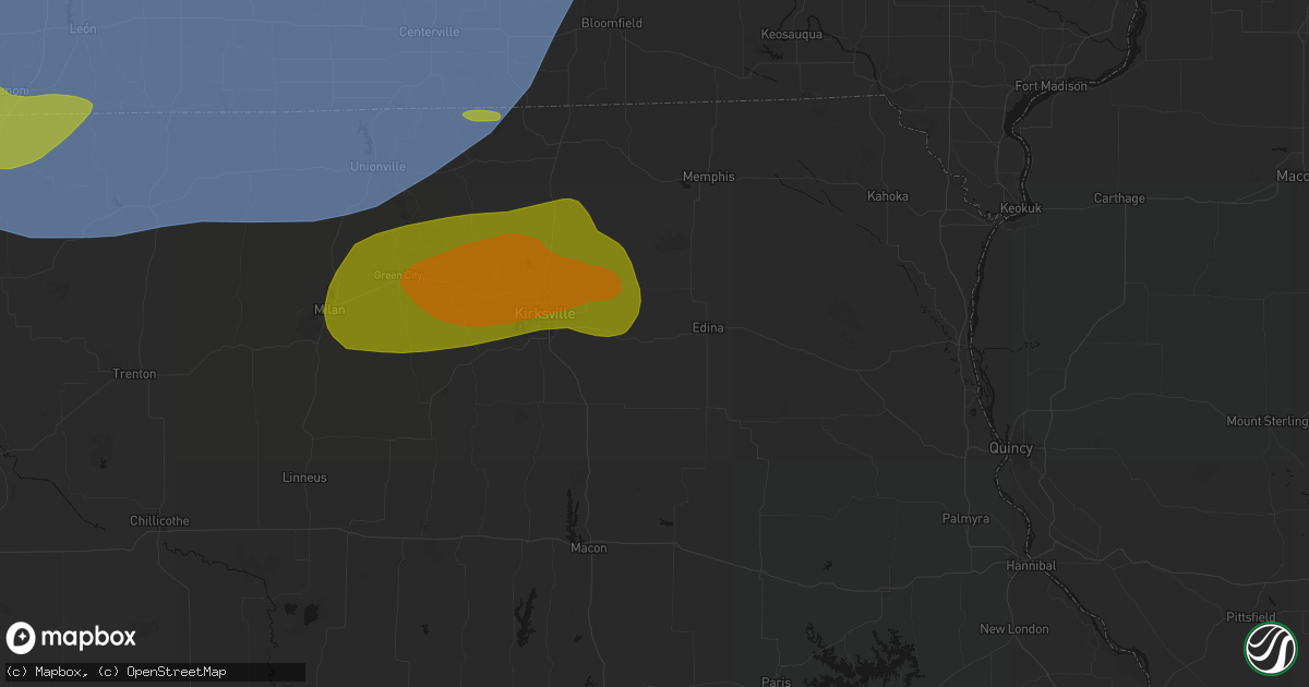 Hail map in Hurdland, MO on June 11, 2026