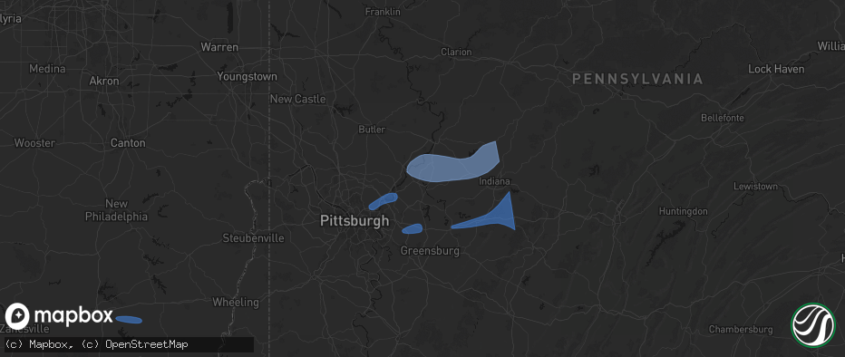 Hail map in Hyde Park, PA on June 11, 2026