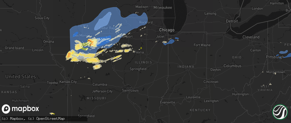Hail map in Illinois on June 11, 2026