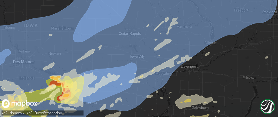 Hail map in Iowa City, IA on June 11, 2026