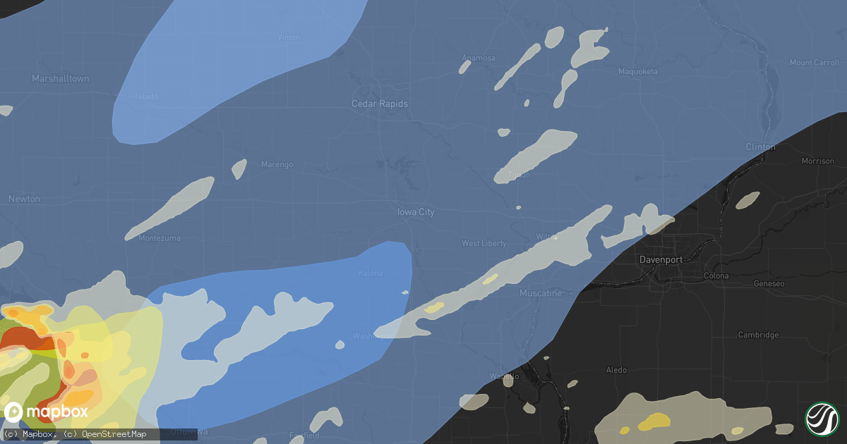 Hail map in Iowa City, IA on June 11, 2026