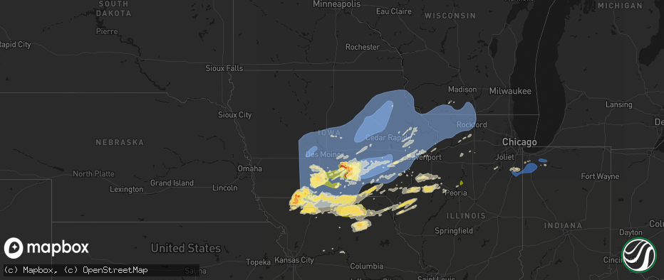 Hail map in Iowa on June 11, 2026