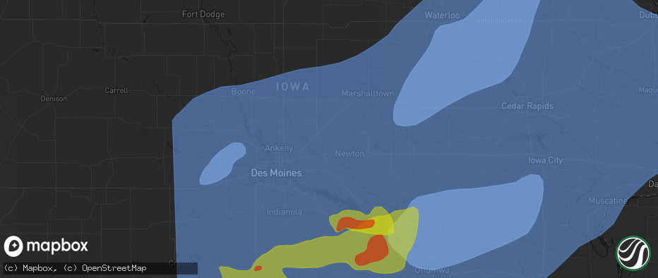 Hail map in Ira, IA on June 11, 2026