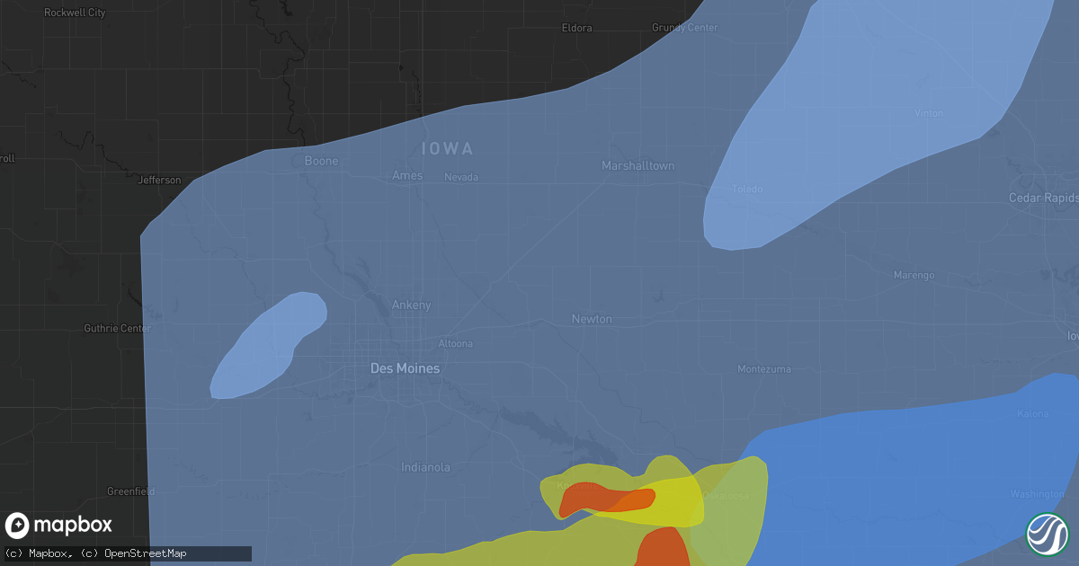 Hail map in Ira, IA on June 11, 2026
