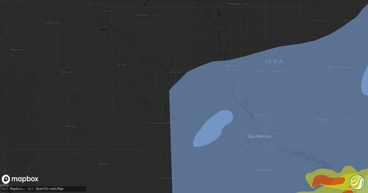 Hail map in Jamaica, IA on June 11, 2026