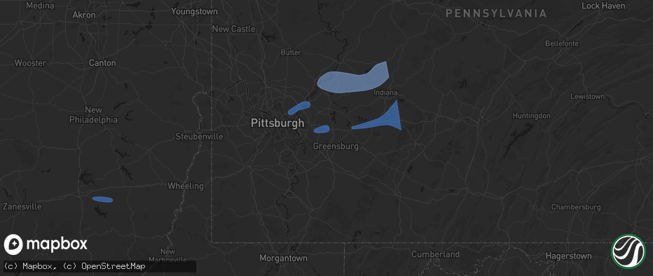 Hail map in Jeannette, PA on June 11, 2026
