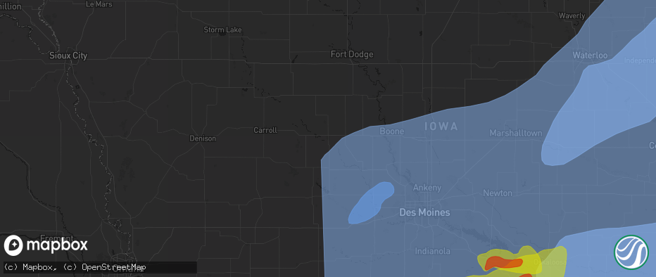 Hail map in Jefferson, IA on June 11, 2026