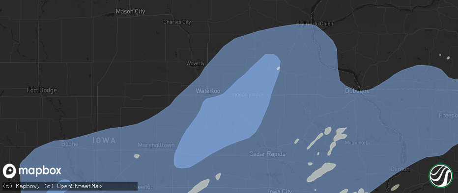 Hail map in Jesup, IA on June 11, 2026