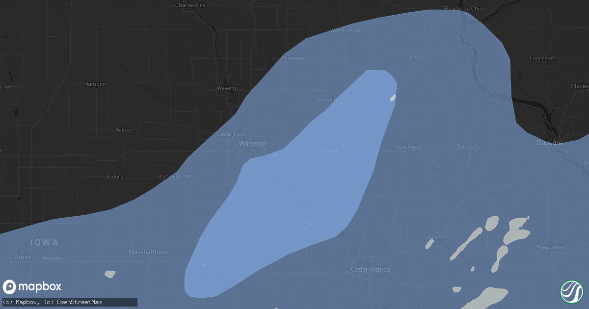 Hail map in Jesup, IA on June 11, 2026