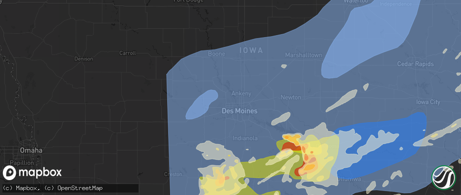 Hail map in Johnston, IA on June 11, 2026
