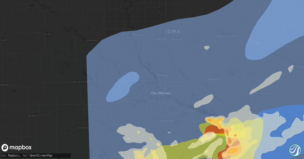 Hail map in Johnston, IA on June 11, 2026
