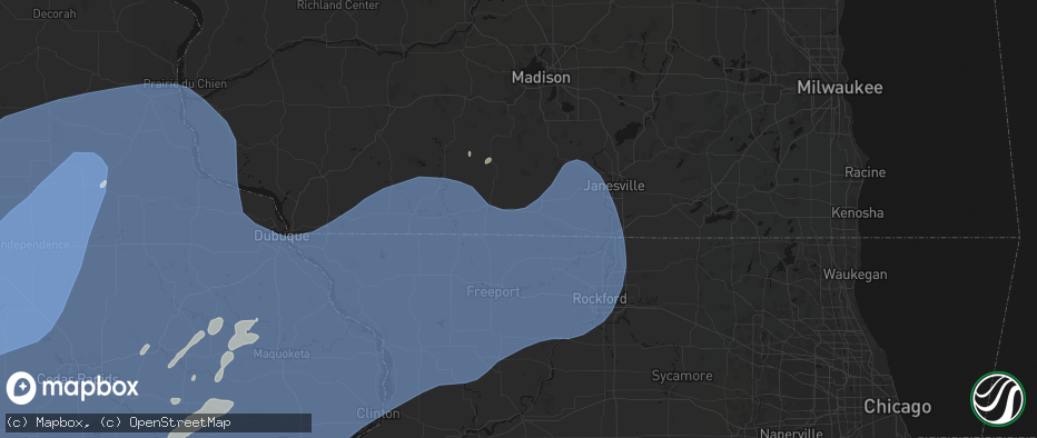 Hail map in Juda, WI on June 11, 2026