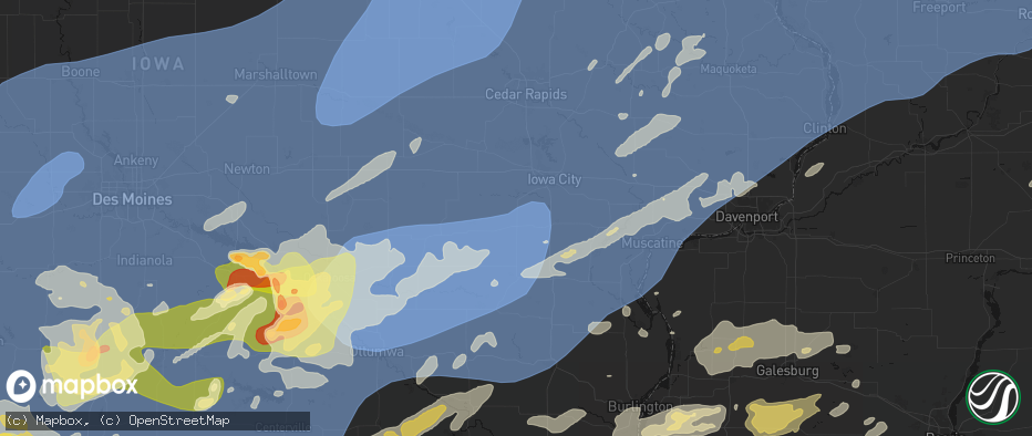 Hail map in Kalona, IA on June 11, 2026