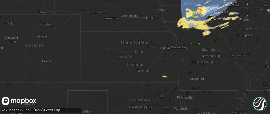 Hail map in Kansas on June 11, 2026
