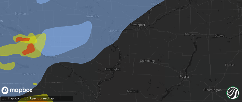 Hail map in Keithsburg, IL on June 11, 2026