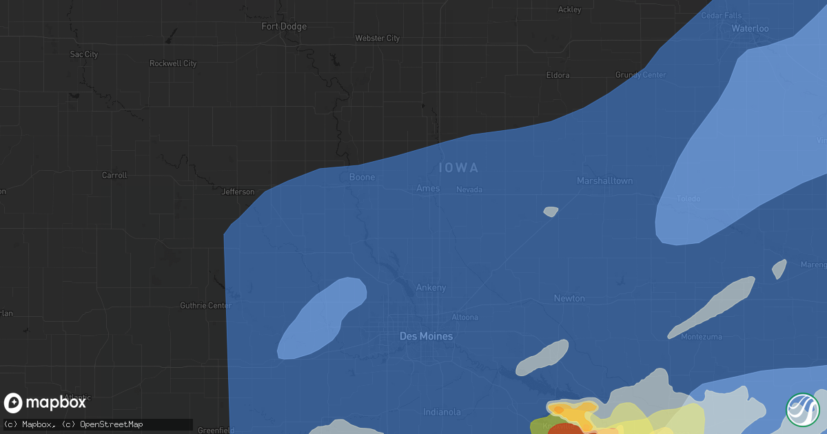 Hail map in Kelley, IA on June 11, 2026